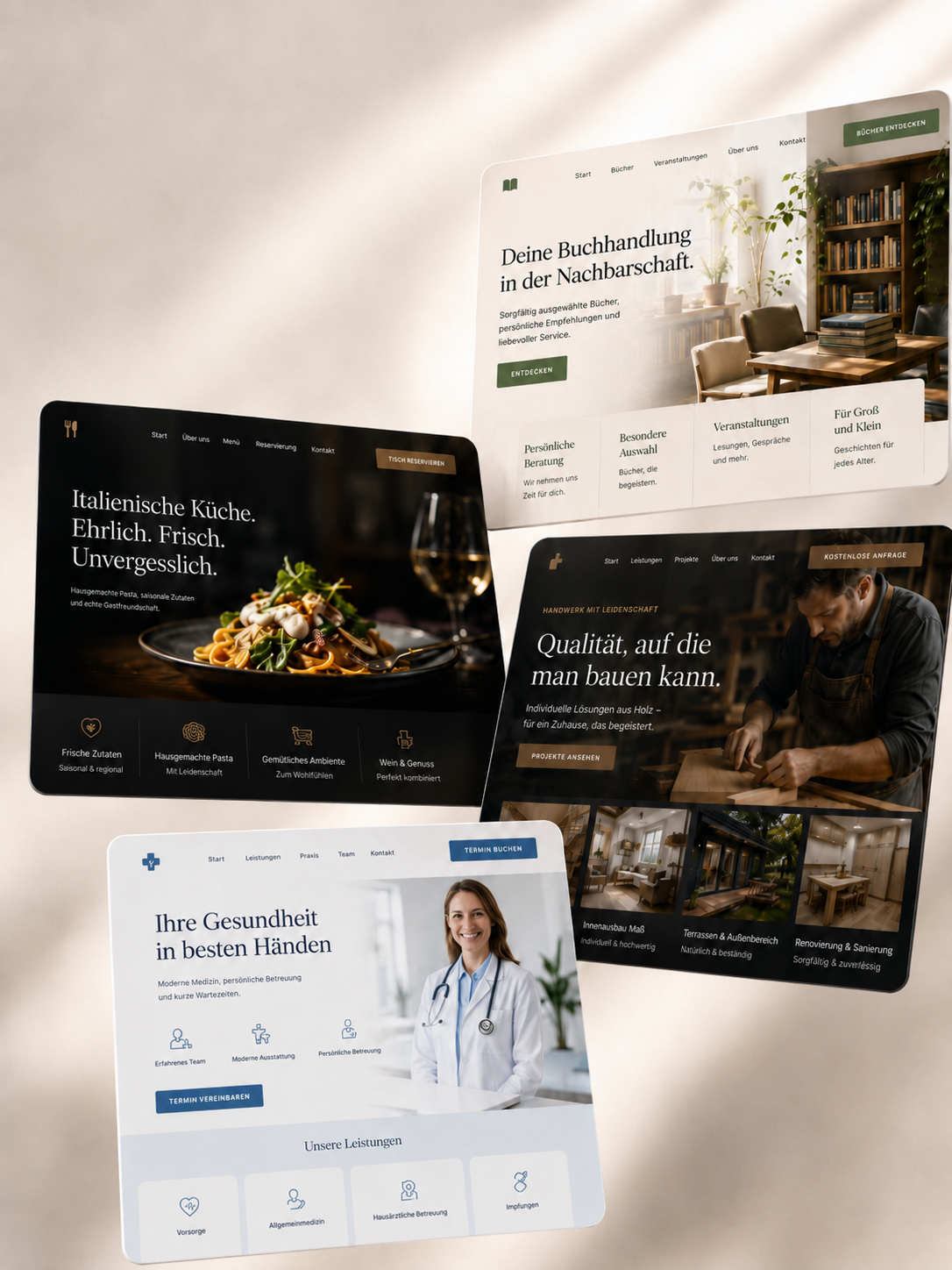 Beispiel-Webseiten von Wega Studios